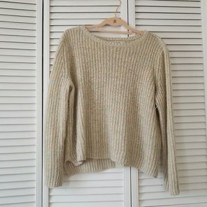 Tan and Multicolor Pastel Sweater